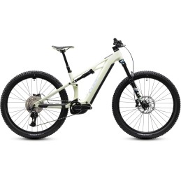 VTT électrique CUBE Stereo Hybrid ONE44 HPC Race coloris jaune et lilas de profil