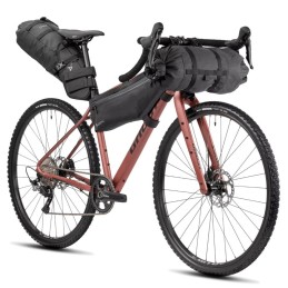 GHOST Asket Advanced EQ vélo gravel rouge rouille métallisé avec sacoches bikepacking