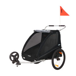 Thule Coaster XT, remorque vélo biplace noire