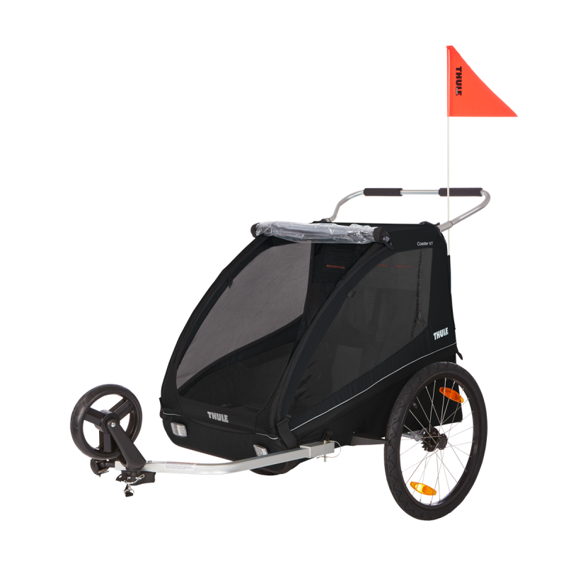 Thule Coaster XT, remorque vélo biplace noire