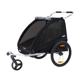 Thule Coaster XT, remorque vélo biplace noire